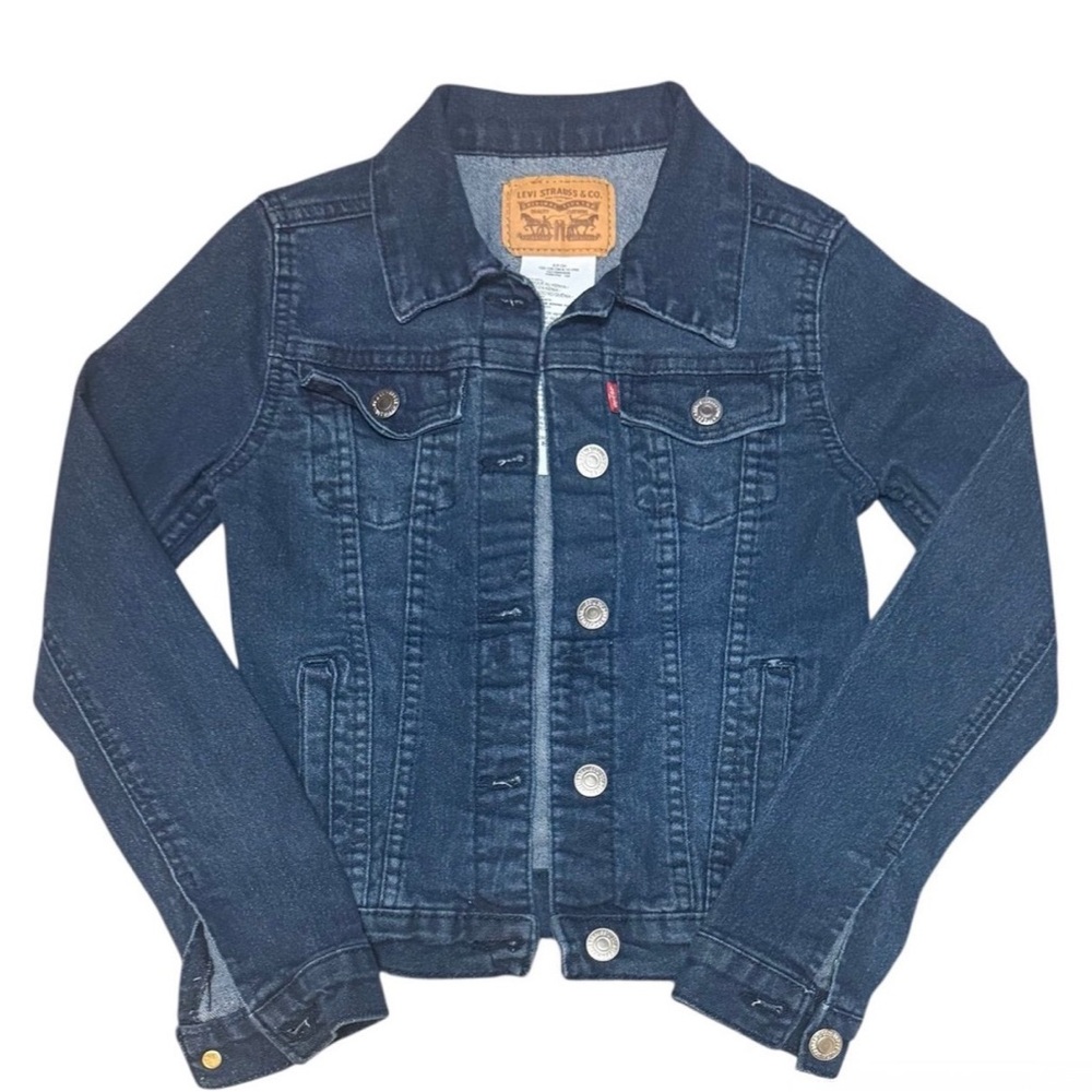 Levi's Dark Blue Denim Jacket (Big Girl Size 8)